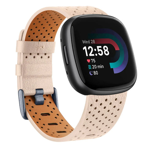 Leather Fitbit Band for Versa 3/4 and Sense 1/2 - 7 Color Options -