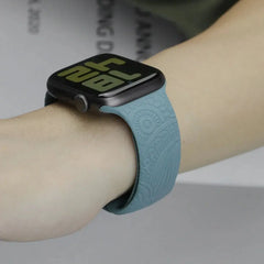 Boho Engraved Silicone Strap for Apple Watch Band 38mm to 49mm - 28 Colors -