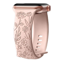 Boho Engraved Silicone Strap for Apple Watch Band 38mm to 49mm - 28 Colors -