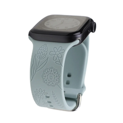 Boho Engraved Silicone Strap for Apple Watch Band 38mm to 49mm - 28 Colors -