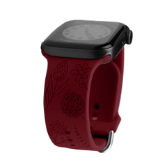 Boho Engraved Silicone Strap for Apple Watch Band 38mm to 49mm - 28 Colors -
