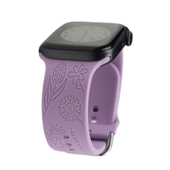 Boho Engraved Silicone Strap for Apple Watch Band 38mm to 49mm - 28 Colors -