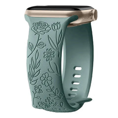 Boho Engraved Silicone Strap for Apple Watch Band 38mm to 49mm - 28 Colors -