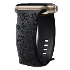 Boho Engraved Silicone Strap for Apple Watch Band 38mm to 49mm - 28 Colors -
