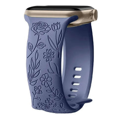 Boho Engraved Silicone Strap for Apple Watch Band 38mm to 49mm - 28 Colors -
