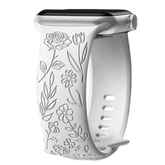 Boho Engraved Silicone Strap for Apple Watch Band 38mm to 49mm - 28 Colors -
