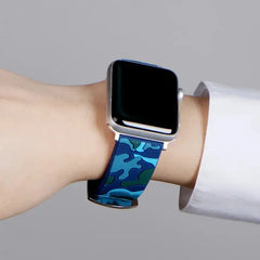 Camouflage Silicone Apple Watch Bands - 5 color options 38mm - 49mm -