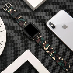 Camouflage Silicone Apple Watch Bands - 5 color options 38mm - 49mm -