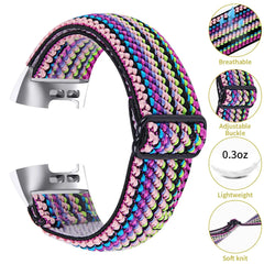 Elastic Nylon Fitbit Band For Charge 3 & 4 - twelve color options -