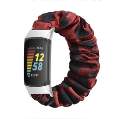 Elastic Scrunchie Fitbit Band For Charge 5 & 6 - 80 color options -