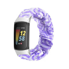 Elastic Scrunchie Fitbit Band For Charge 5 & 6 - 80 color options -
