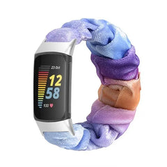 Elastic Scrunchie Fitbit Band For Charge 5 & 6 - 80 color options -