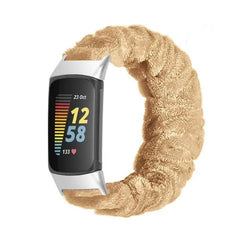 Elastic Scrunchie Fitbit Band For Charge 5 & 6 - 80 color options -