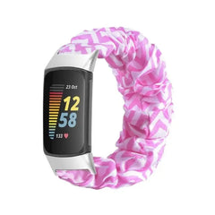 Elastic Scrunchie Fitbit Band For Charge 5 & 6 - 80 color options -