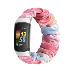 Elastic Scrunchie Fitbit Band For Charge 5 & 6 - 80 color options -