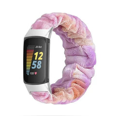 Elastic Scrunchie Fitbit Band For Charge 5 & 6 - 80 color options -