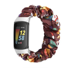 Elastic Scrunchie Fitbit Band For Charge 5 & 6 - 80 color options -