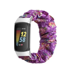 Elastic Scrunchie Fitbit Band For Charge 5 & 6 - 80 color options -