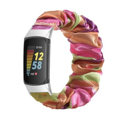 Elastic Scrunchie Fitbit Band For Charge 5 & 6 - 80 color options -