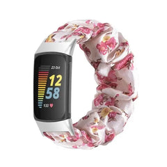 Elastic Scrunchie Fitbit Band For Charge 5 & 6 - 80 color options -