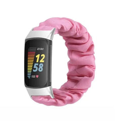 Elastic Scrunchie Fitbit Band For Charge 5 & 6 - 80 color options -