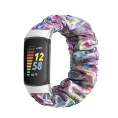 Elastic Scrunchie Fitbit Band For Charge 5 & 6 - 80 color options -