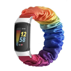 Elastic Scrunchie Fitbit Band For Charge 5 & 6 - 80 color options -