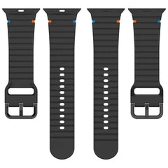 Glass Case + Silicone Sport Strap for Apple Watch Band 38mm to 46mm - 12 Colors -