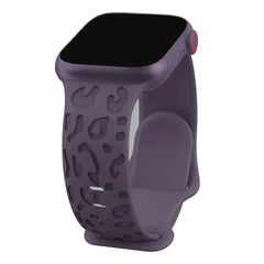 Leopard Engraved Silicone Apple Watch Bands - 15 color options 38mm - 49mm -