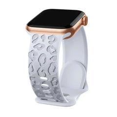 Leopard Engraved Silicone Apple Watch Bands - 15 color options 38mm - 49mm -