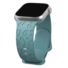 Leopard Engraved Silicone Apple Watch Bands - 15 color options 38mm - 49mm -