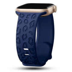 Leopard Engraved Silicone Apple Watch Bands - 15 color options 38mm - 49mm -