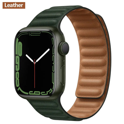 Magnetic Leather Apple Watch Bands - 50 color options 38mm - 49mm -