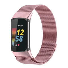 Magnetic Stainless Steel Bands For Fitbit Charge 5 & 6 - 9 Color Options -