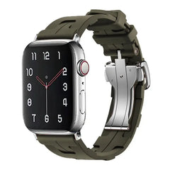 Original Soft Rubber Strap with Metal Buckle for Apple Watch Band -