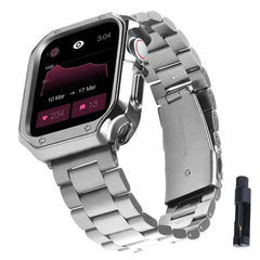 Premium Stainless Steel Band + Case for Apple Watch Ultra 2, 38mm to 49mm - 14 Colors -
