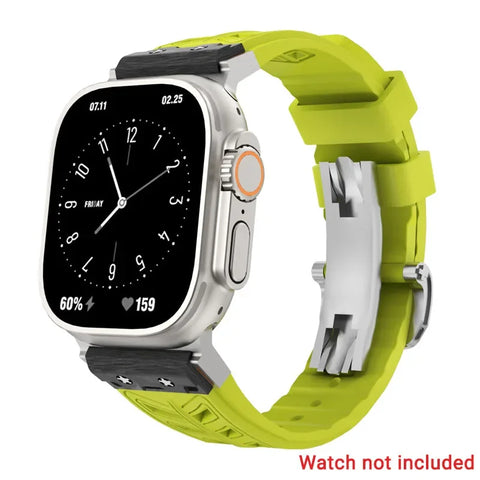 Fluoro rubber Folding Buckle Strap for Apple Watch Watch Band - 14 Colors -