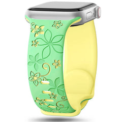 Engraved Silicone Apple Watch Bands - 10 color options 38mm - 49mm -