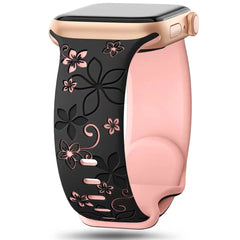 Engraved Silicone Apple Watch Bands - 10 color options 38mm - 49mm -