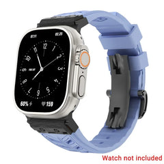 Fluoro rubber Folding Buckle Strap for Apple Watch Watch Band - 14 Colors -