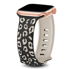 Engraved Two-Tone Silicone Band - 11 color options - 38mm-49mm -