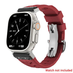 Fluoro rubber Folding Buckle Strap for Apple Watch Watch Band - 14 Colors -