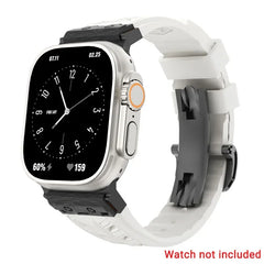 Fluoro rubber Folding Buckle Strap for Apple Watch Watch Band - 14 Colors -