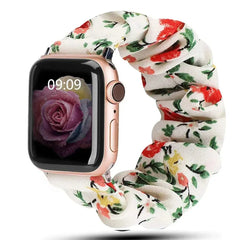 Scrunchie Elastic Nylon Apple Watch Band - 19 color options 38mm - 49mm -