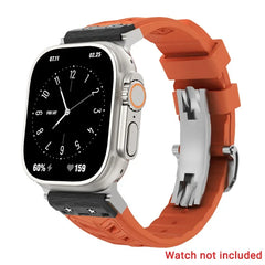 Fluoro rubber Folding Buckle Strap for Apple Watch Watch Band - 14 Colors -