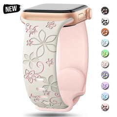 Engraved Silicone Apple Watch Bands - 10 color options 38mm - 49mm -