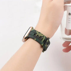 Silicone Camouflage Apple Watch Band - 10 Color Options 38mm - 49mm -