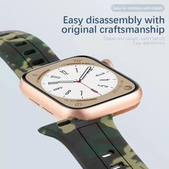 Silicone Camouflage Apple Watch Band - 10 Color Options 38mm - 49mm -