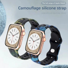 Silicone Camouflage Apple Watch Band - 10 Color Options 38mm - 49mm -