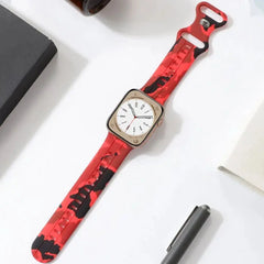 Silicone Camouflage Apple Watch Band - 10 Color Options 38mm - 49mm -